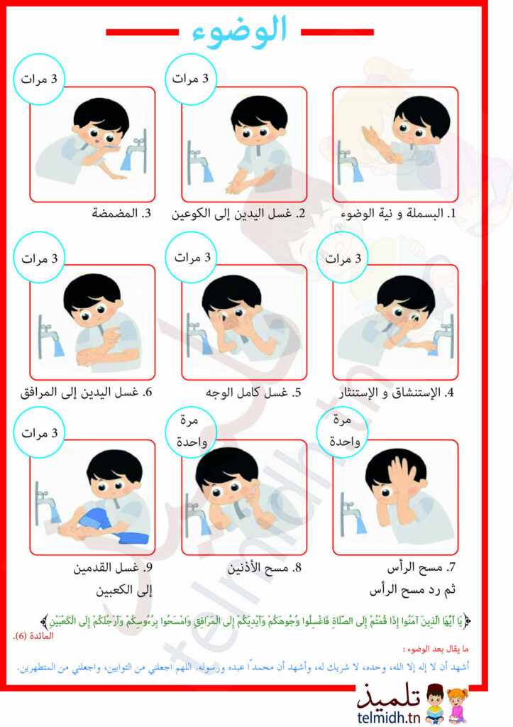 مراحل الوضوء