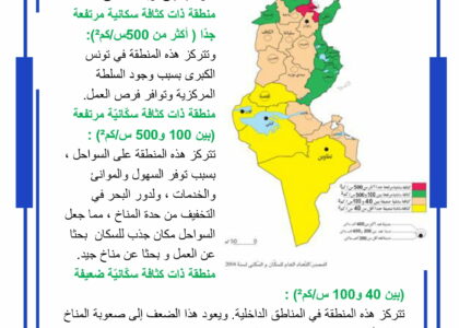 التّوزّع الجغرافي للسكّان والأدفاق الهجريّة في البلاد التونسيّة