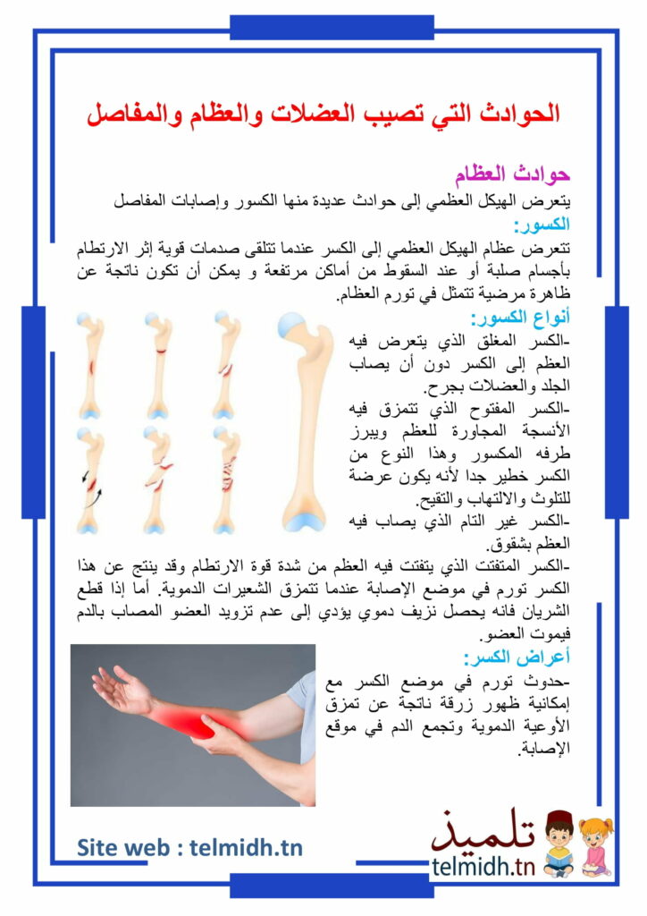 الحوادث التي تصيب العضلات والعظام والمفاصل