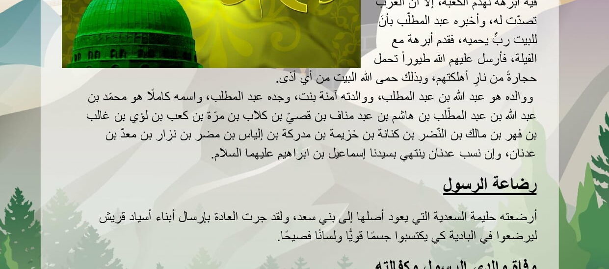 حياة الرسول صل الله عليه و سلم