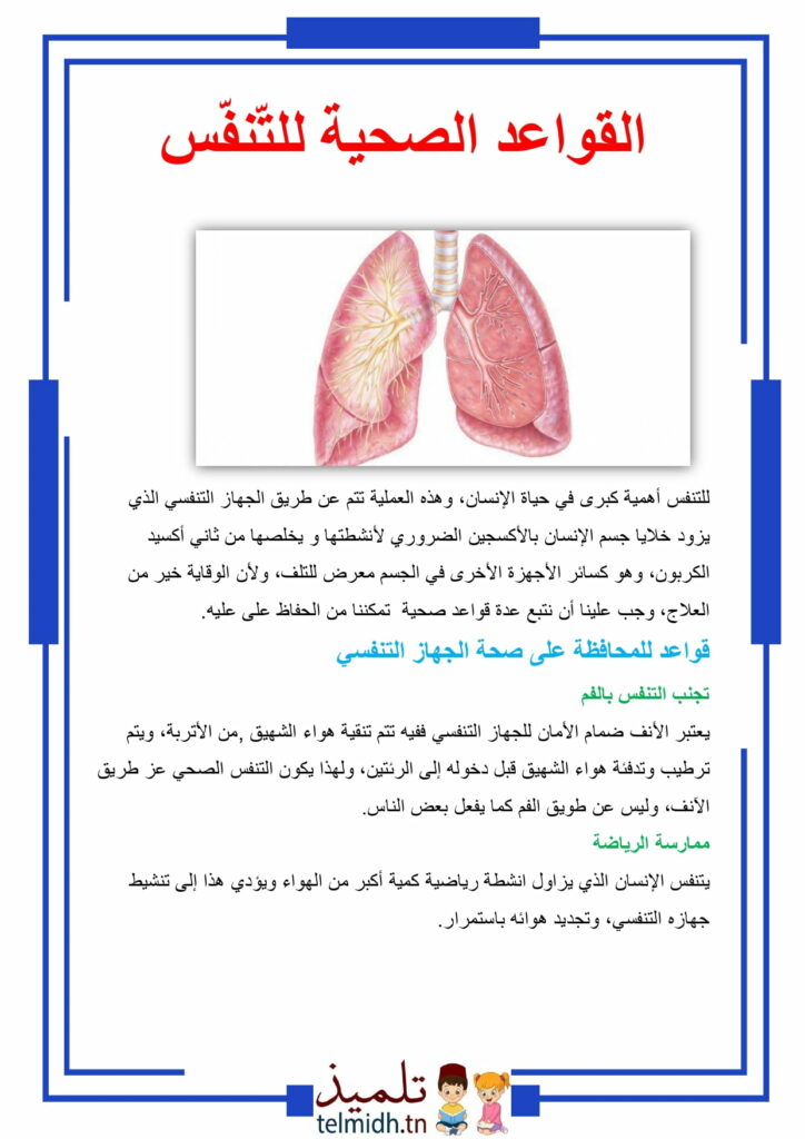 القواعد الصحية للتنفس