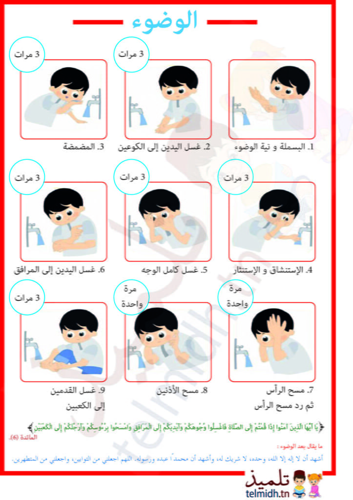 مراحل الوضوء