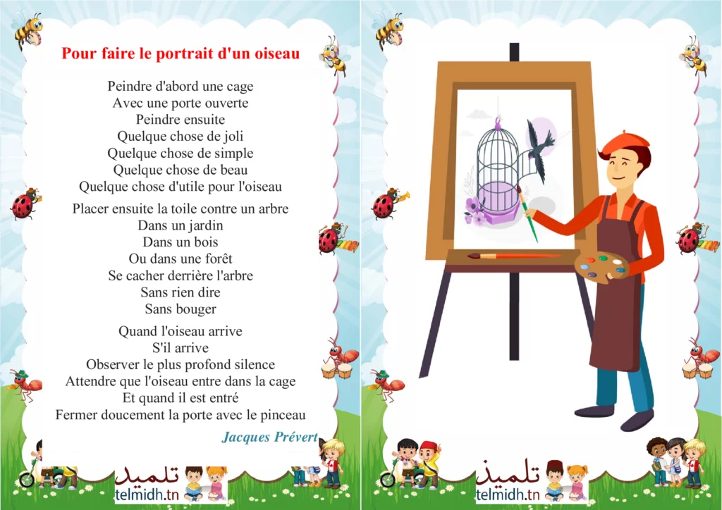 pour faire la portrait d'un oiseau