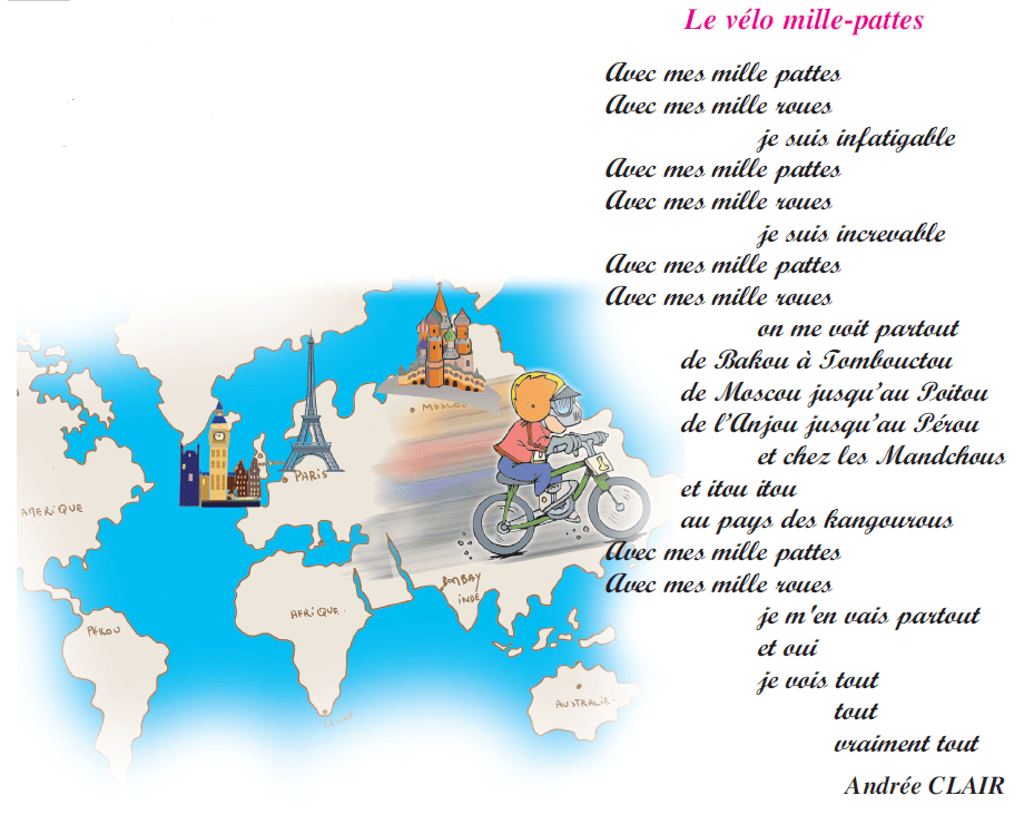 poème le vélo mille-pattes 6eme de base